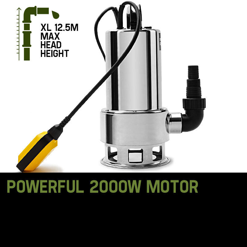 2000W Submersible Dirty Water Pump, 24,000 L/h, 12.5m Delivery Height