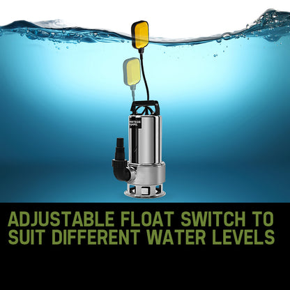 2000W Submersible Dirty Water Pump, 24,000 L/h, 12.5m Delivery Height