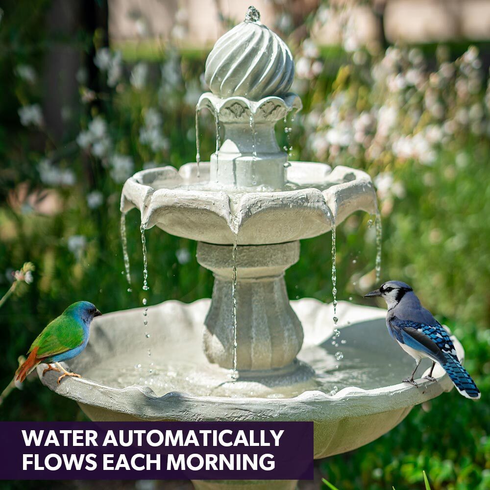 3-Tier Solar Water Fountain with 5m Panel Cable and 10L Capacity