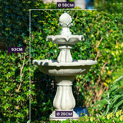 3-Tier Solar Water Fountain with 5m Panel Cable and 10L Capacity