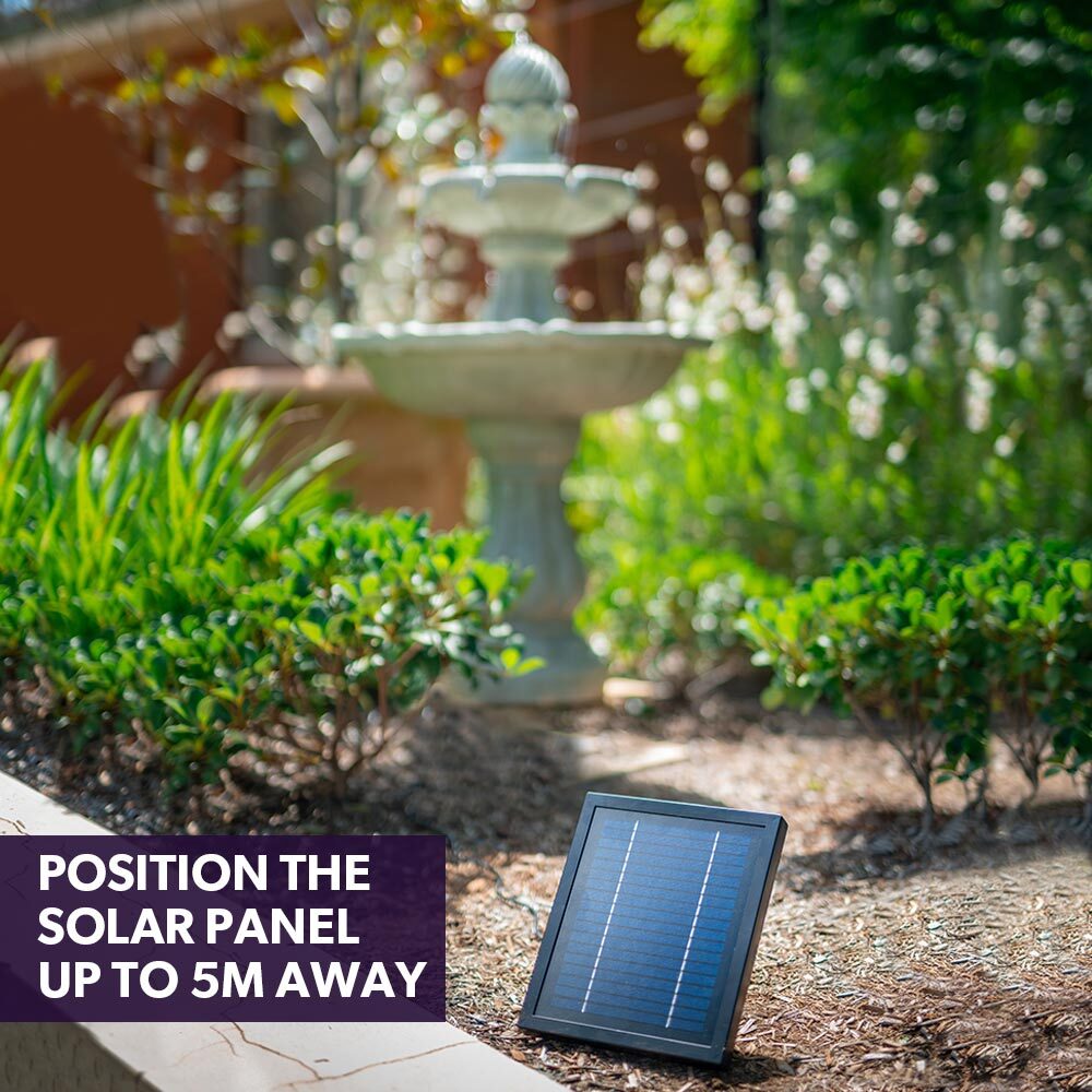 3-Tier Solar Water Fountain with 5m Panel Cable and 10L Capacity