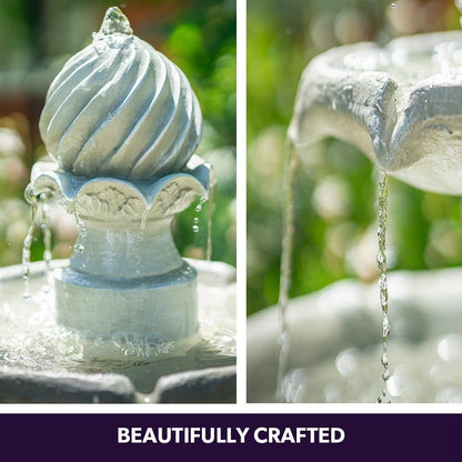 3-Tier Solar Water Fountain with 5m Panel Cable and 10L Capacity