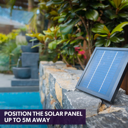 4 Bowl Outdoor Solar Water Feature with LED Lights - Charcoal, 5m Solar Panel