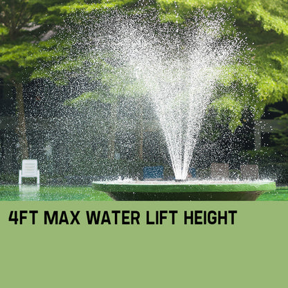 25W Solar Fountain Pump Kit with Battery, 3m Cable, and 4m Lift Height