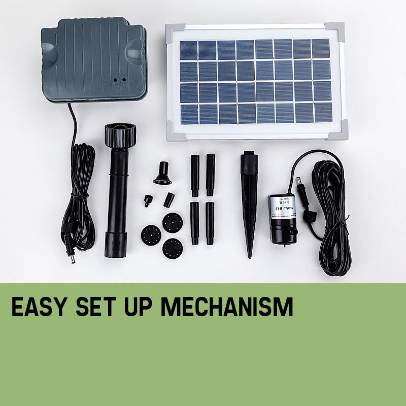 25W Solar Fountain Pump Kit with Battery, 3m Cable, and 4m Lift Height