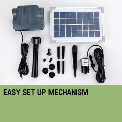 25W Solar Fountain Pump Kit with Battery, 3m Cable, and 4m Lift Height