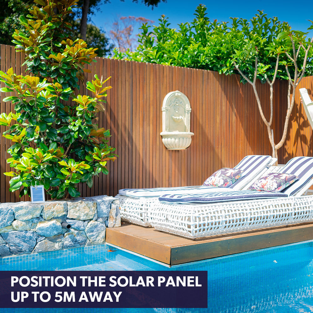Classic Solar Water Fountain with LED Lights, Wall Mount or Freestanding, 5m Cable