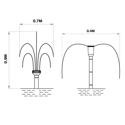 Solar Water Fountain Pump Kit with Eco Filter and Adjustable Height