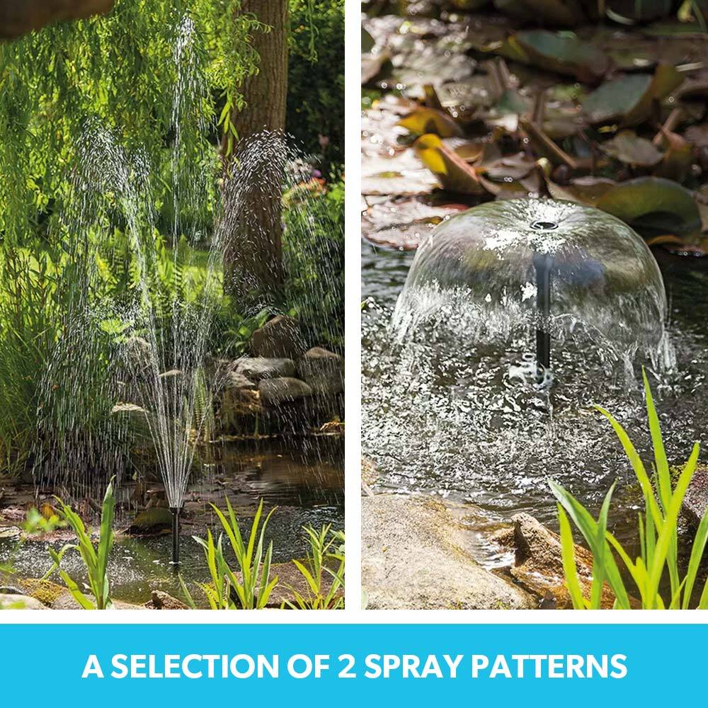 Solar-Powered Pond Fountain Kit with Eco Filter, 1.7m Height, 20W Pump