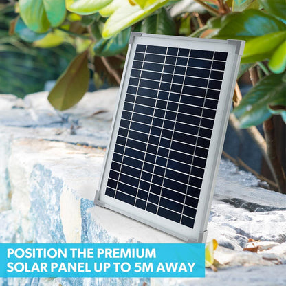 Solar-Powered Pond Fountain Kit with Eco Filter, 1.7m Height, 20W Pump