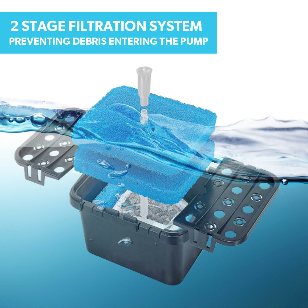 Solar-Powered Pond Fountain Kit with Eco Filter, 1.7m Height, 20W Pump