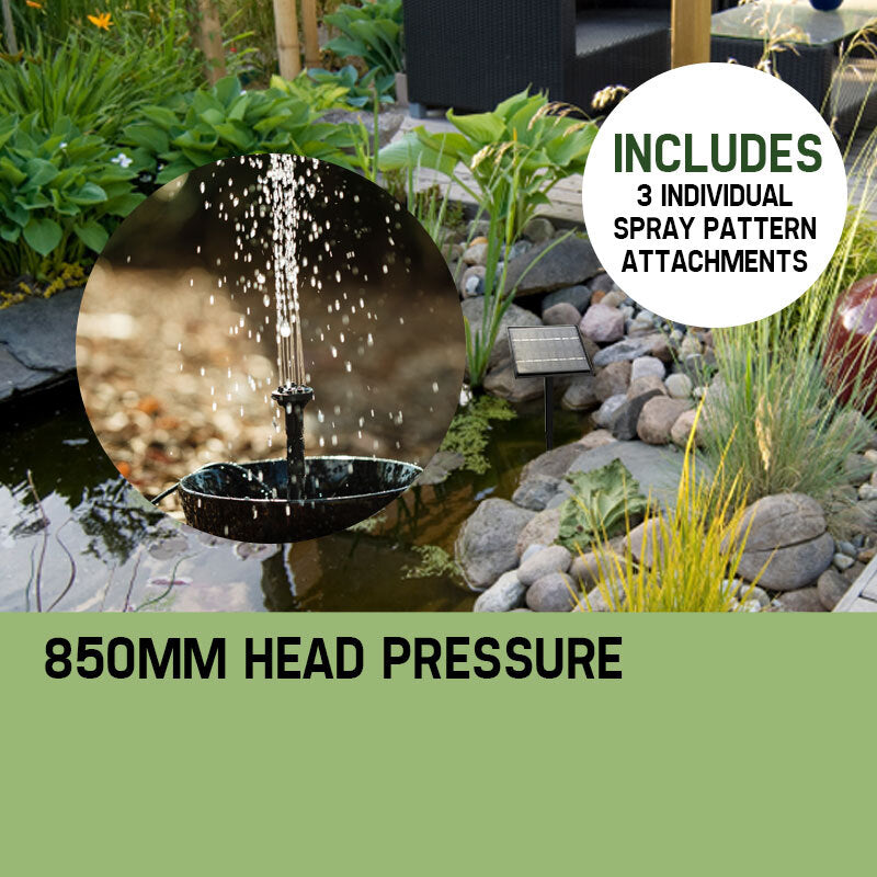 Solar Fountain Pump Kit with Adjustable Height and 5m Cable for Ponds