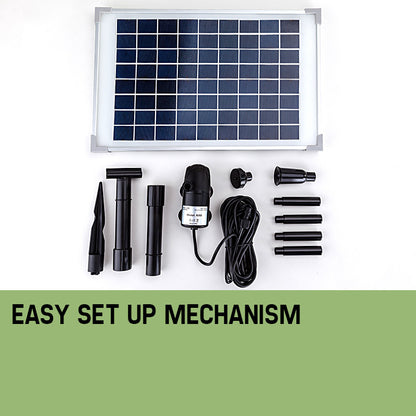 50W Solar Fountain Pump Kit with 5m Cable and Adjustable Height