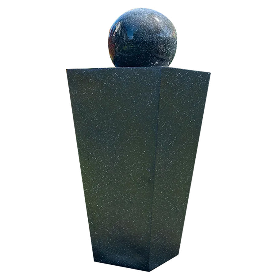 Contemporary Solar Water Fountain with LED Lights - Dark Grey, 5m Range