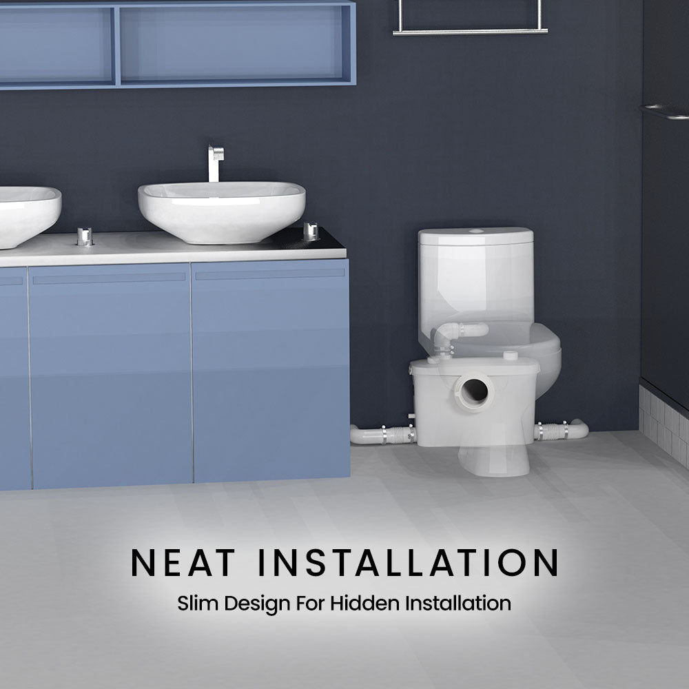 Macerator Pump with 4 Inlets for Toilet, Shower, Sink, and Washing Machine