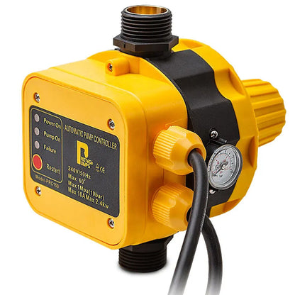 Automatic Water Pump Controller with LED Indicator and Pressure Gauge, 25mm Inlet/Outlet