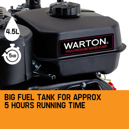 8.0HP Petrol High Pressure Water Pump, 140m Lift, 30,000 L/h Flow Rate