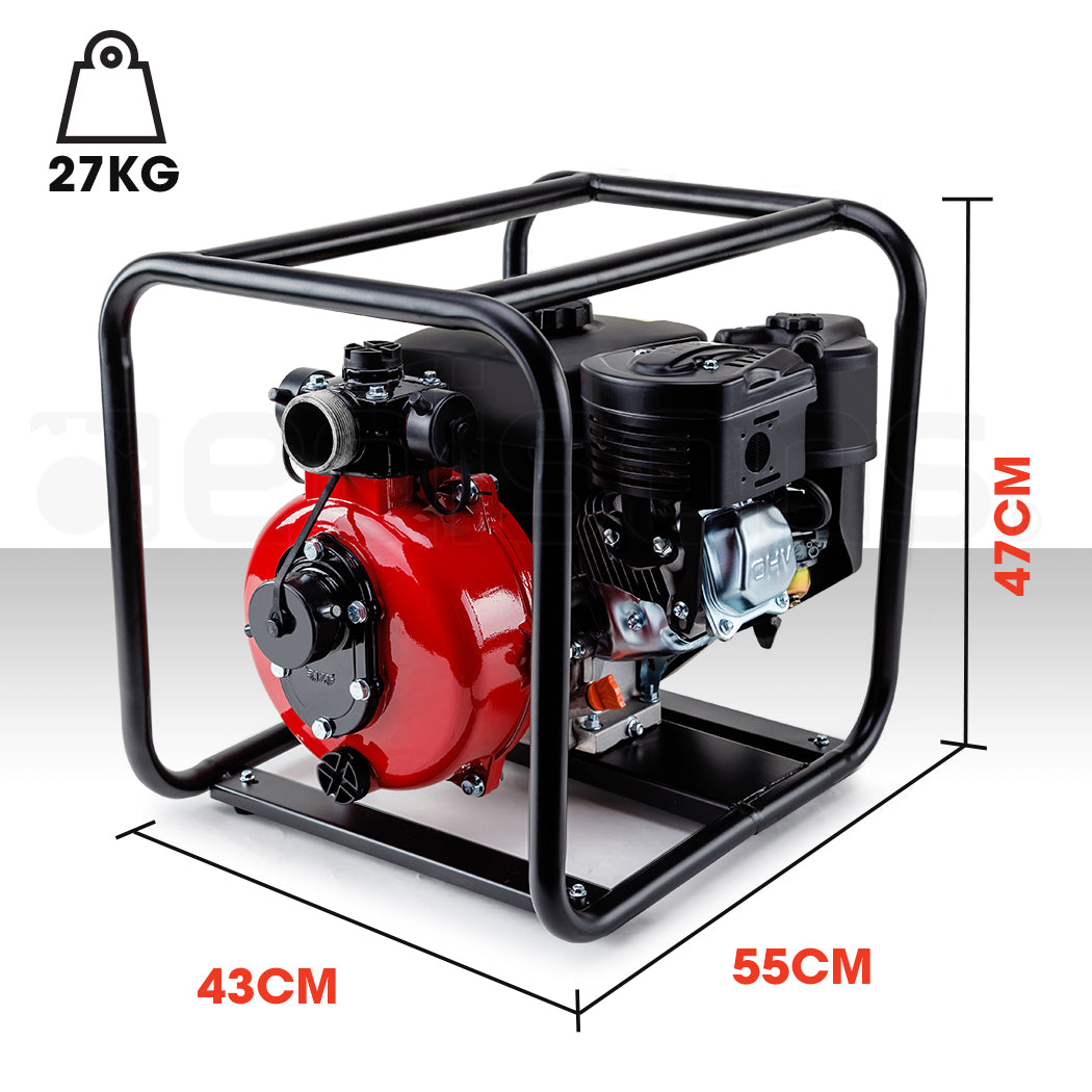Petrol High-Pressure Water Pump 235cc 160m Head, 3 Outlets, 2-Hour Runtime