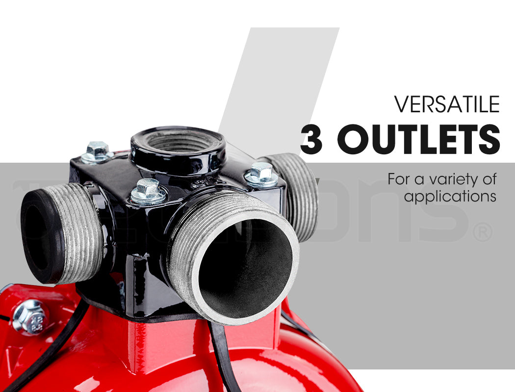 Petrol High-Pressure Water Pump 235cc 160m Head, 3 Outlets, 2-Hour Runtime