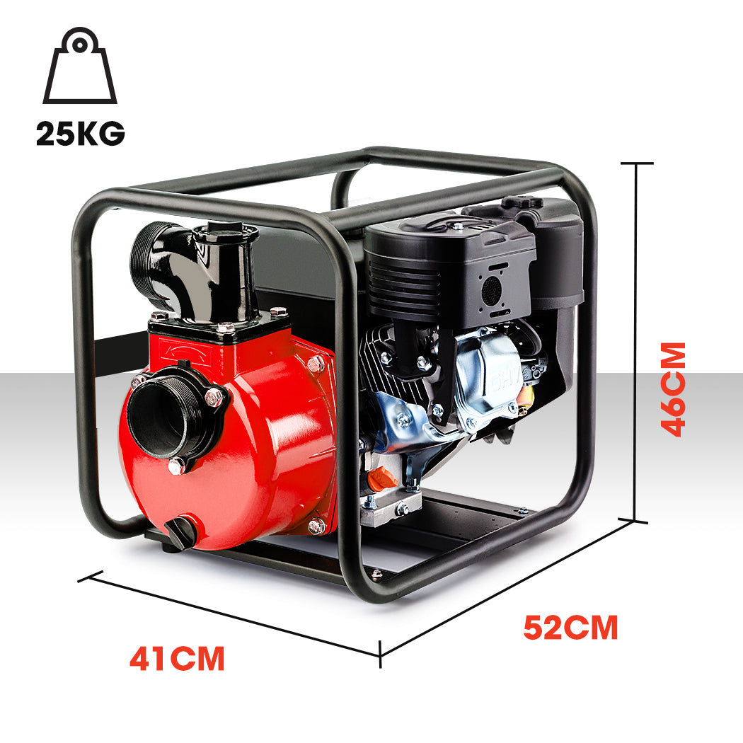8HP 0.08m High Flow Petrol Water Pump - 40,000L/hr, 60m Head, 3-Hour Run Time
