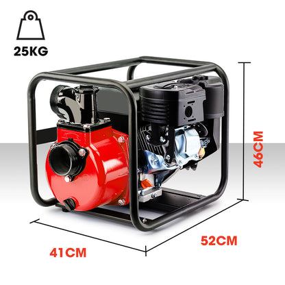 8HP 0.08m High Flow Petrol Water Pump - 40,000L/hr, 60m Head, 3-Hour Run Time