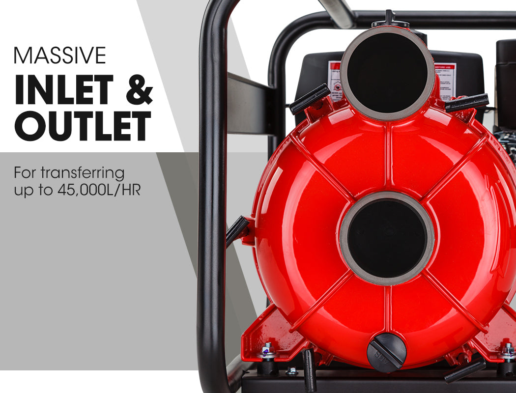 8HP Petrol Water Pump - High Flow 40m Head, 45,000L/hr, 3-Inch Inlet/Outlet