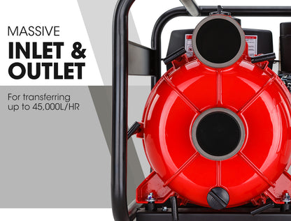 8HP Petrol Water Pump - High Flow 40m Head, 45,000L/hr, 3-Inch Inlet/Outlet