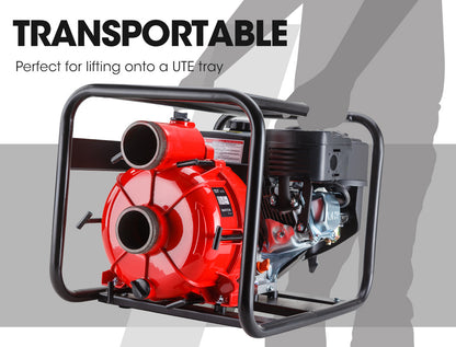 8HP Petrol Water Pump - High Flow 40m Head, 45,000L/hr, 3-Inch Inlet/Outlet