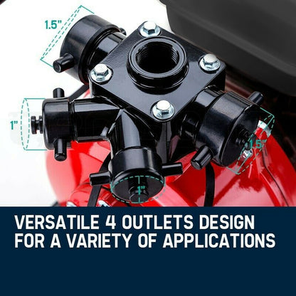 Petrol High Pressure Water Pump, 8HP, 160m Head, 4 Outlets for Fire Fighting