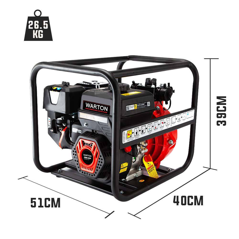 Petrol High Pressure Water Pump, 8HP, 160m Head, 4 Outlets for Fire Fighting