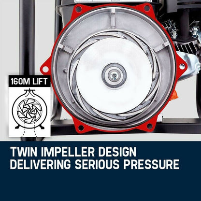 Petrol High Pressure Water Pump, 8HP, 160m Head, 4 Outlets for Fire Fighting