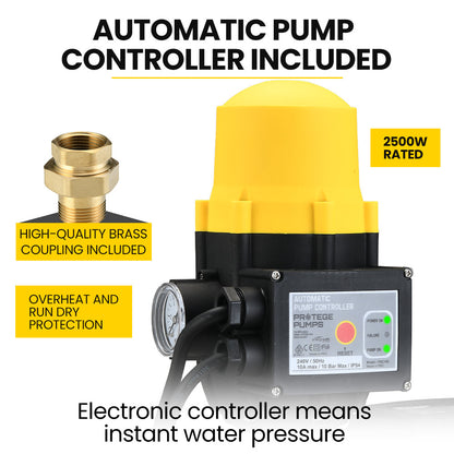Ultra Series 2350W Water Jet Pump with Auto Digital Control, 80m Head, 7,200L/Hr