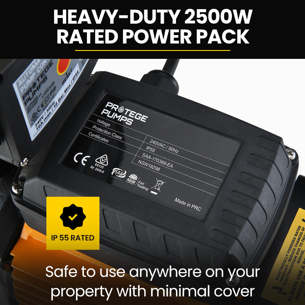 Ultra Series 2350W Water Jet Pump with Auto Digital Control, 80m Head, 7,200L/Hr
