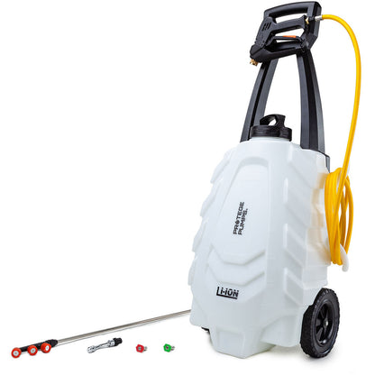 30L Garden Trolley Sprayer with 3m Hose and 18V Battery, 10kg, 0.2m Wheels