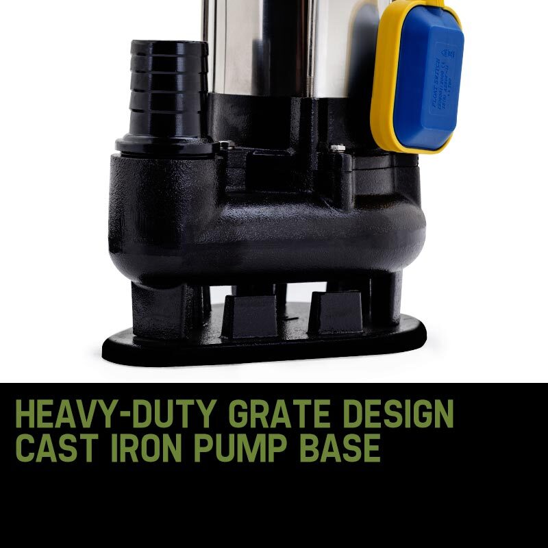 2250W Submersible Sewage Pump with 14m Head & 28,800 L/h Flow Rate