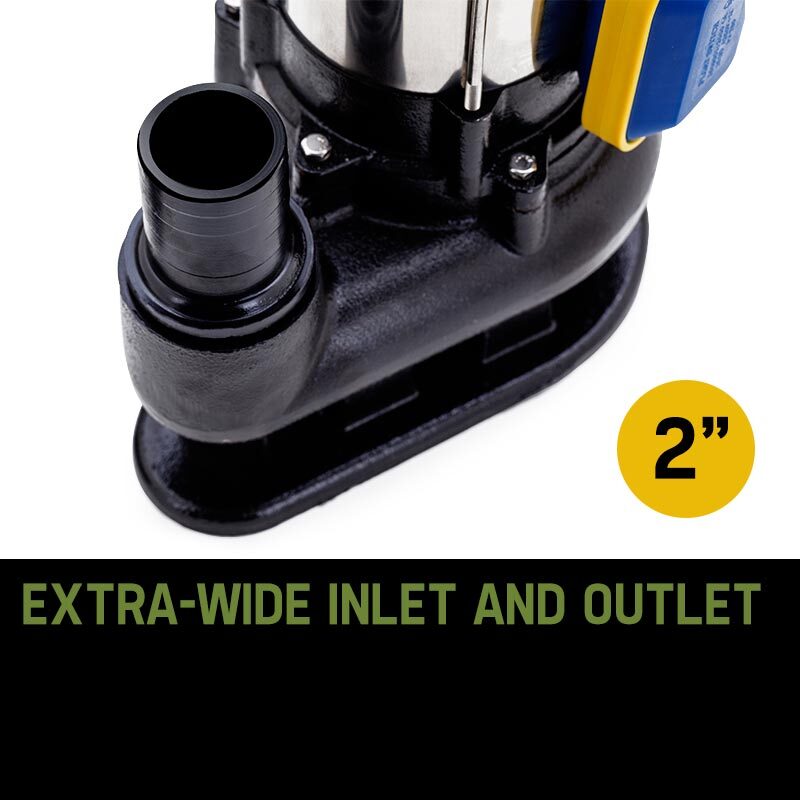 2250W Submersible Sewage Pump with 14m Head & 28,800 L/h Flow Rate