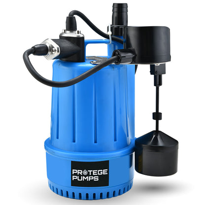 Compact Submersible Grey Water Pump with Vertical Float, 3m Depth Capacity