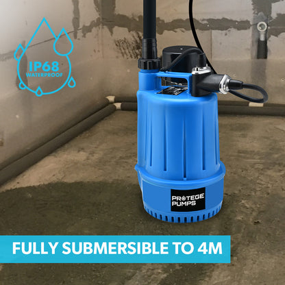 Compact Submersible Grey Water Pump with Vertical Float, 3m Depth Capacity