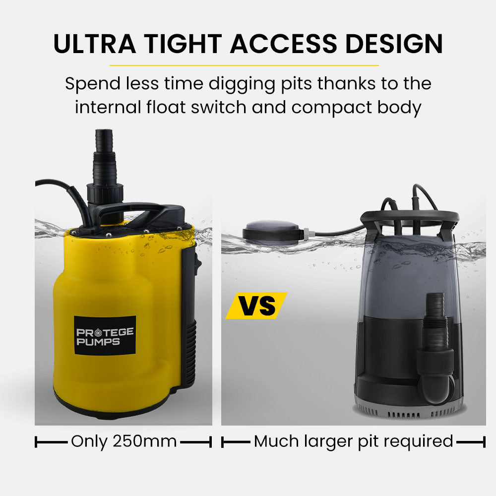 Compact Submersible Sump Pump with Float Switch, 7m Head, 7000 L/H Output