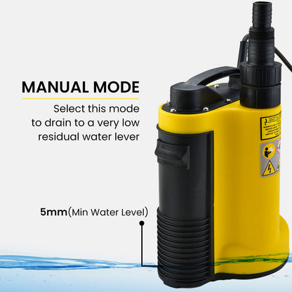 Compact Submersible Sump Pump with Float Switch, 7m Head, 7000 L/H Output