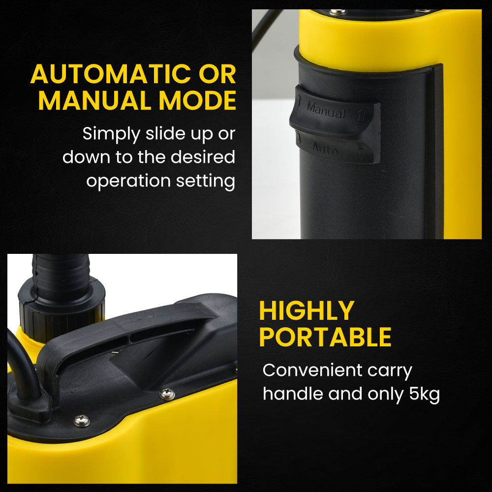 Compact Submersible Sump Pump, 750W, 13,000 L/H, 8.5m Head, Float Switch