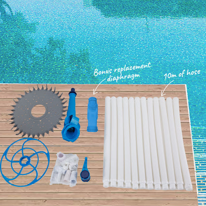 Automatic Pool Cleaner with 10m Hose for Floor & Walls - Quiet & Efficient