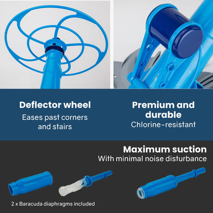 Automatic Pool Cleaner with 10m Hose for Floor & Walls - Quiet & Efficient