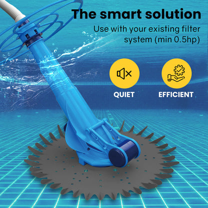 Automatic Pool Cleaner with 10m Hose for Floor & Walls - Quiet & Efficient