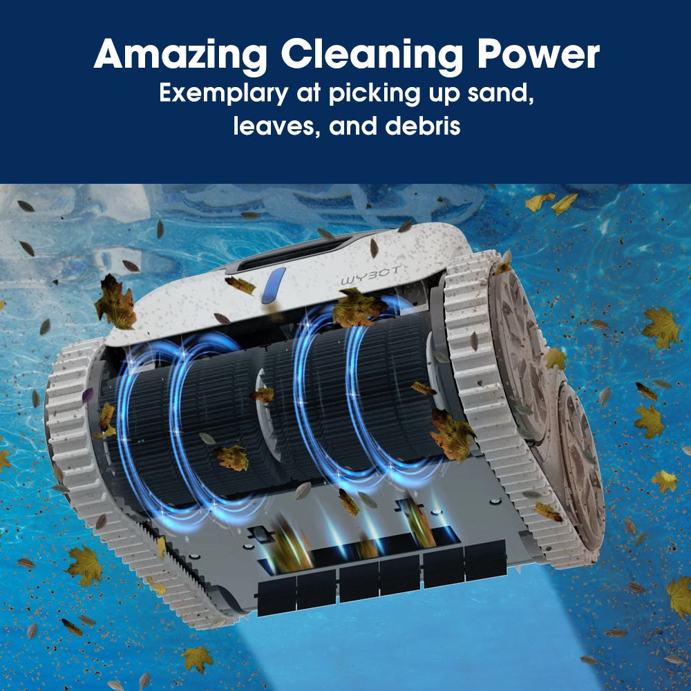 Cordless Robotic Pool Cleaner with Wall Climbing & Intelligent Path Planning