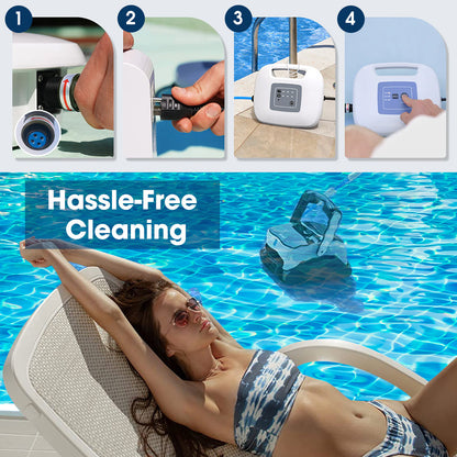 Robotic Pool Cleaner with Triple Motors, 15m Reach & Advanced Navigation