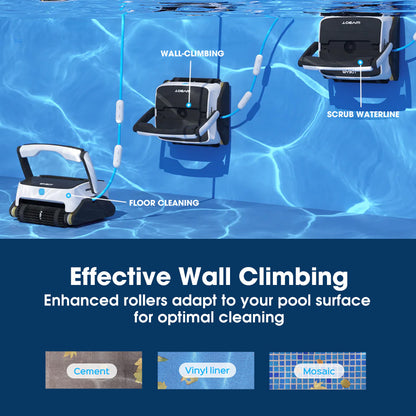 Robotic Pool Cleaner with Triple Motors, 15m Reach & Advanced Navigation