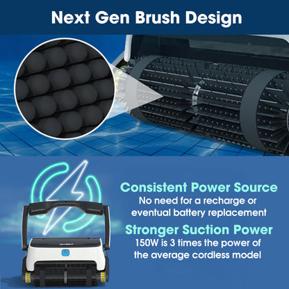 Robotic Pool Cleaner with Triple Motors, 15m Reach & Advanced Navigation