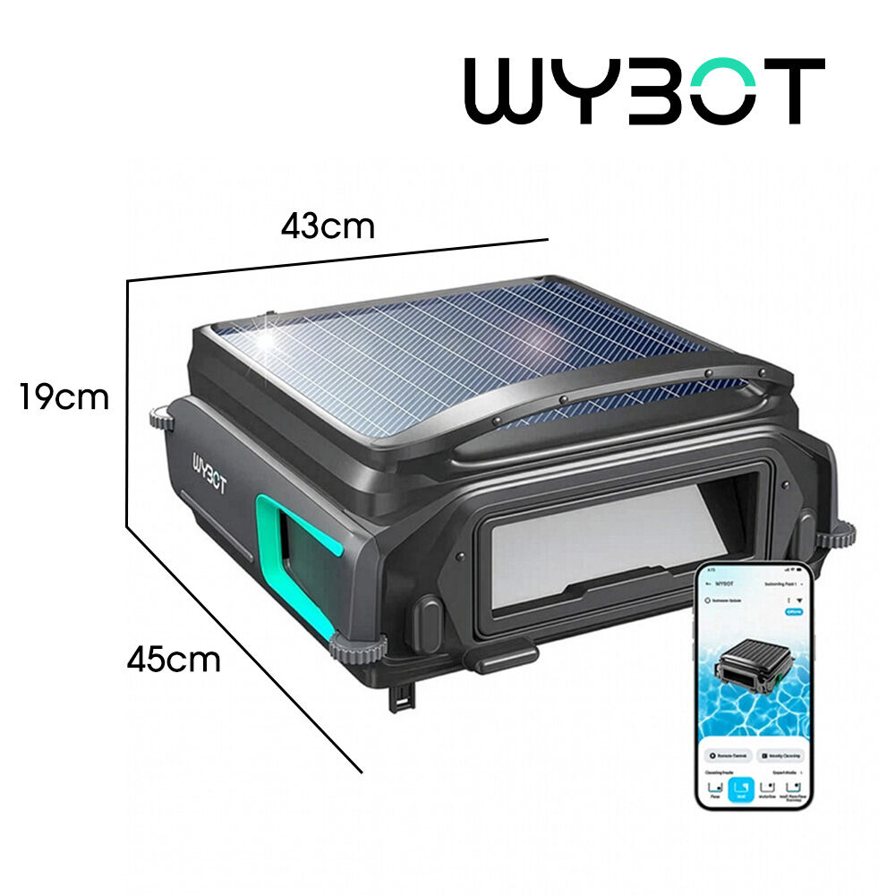 F1 Solar Robotic Pool Skimmer, Large 7L Basket, APP Control and Customisable Route, Automatic Cleaner of Leaves and Fine Debris