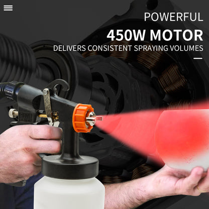 3-Way Nozzle Electric Paint Sprayer Gun HVLP Station with 1.6m Hose, 450W